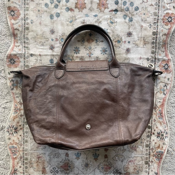Longchamp Dark Brown LePliage Cuir Leather Tote - Picture 4 of 15